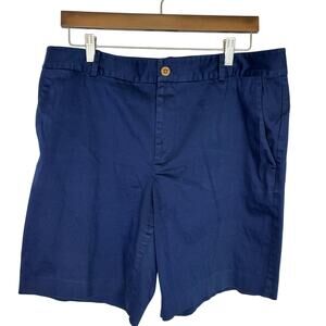 Lauren Ralph Lauren‎ Women's 16 Blue Flat Front Chino Shorts Preppy Classic